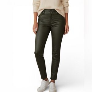 Kut from the Kloth Dark Green Coated Skinny Jeans